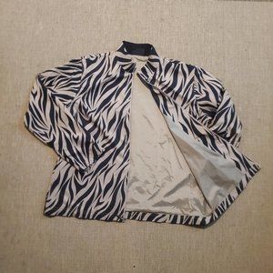 Women's BOLLE Zebra Windbreaker Jacket Sz L EUC